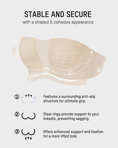 Strapless Anti-Slip Full Coverage Bandeau Bra