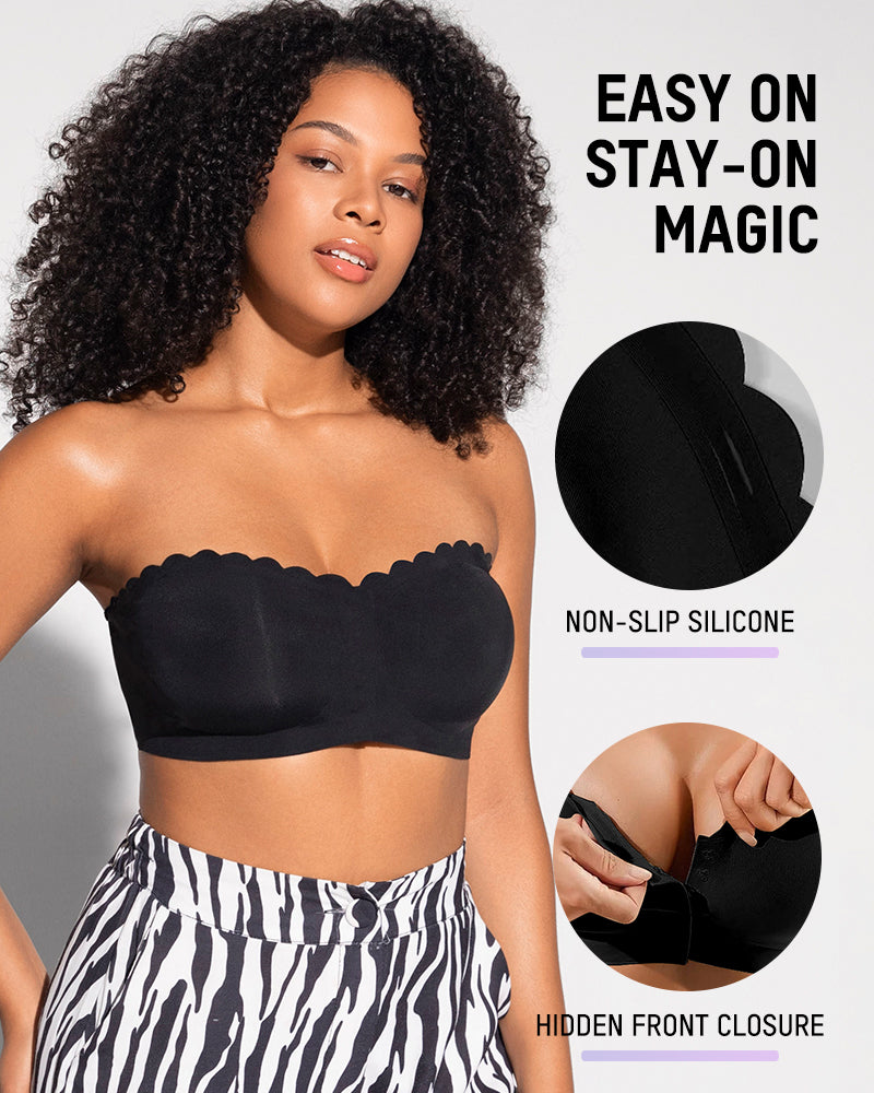 Strapless Front Closure Leopard Print Bra