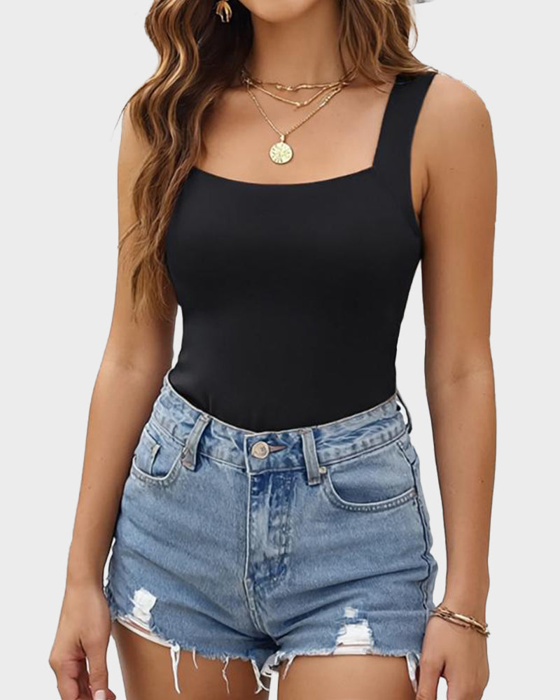 U-Neck Built-In Bra Shaping Tank Top