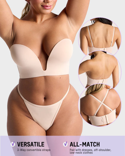 Wire-Free U-Plunge Strapless Multiway Bra