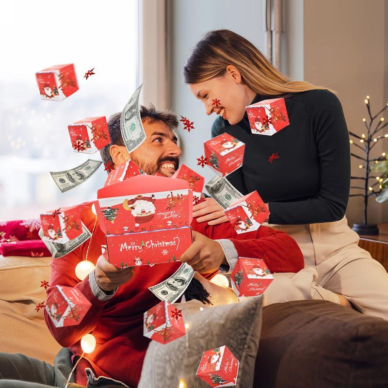 Surprise Money Explosion Gift Box – Folding Pop-Up Red Envelope Box with Confetti for Birthdays, Anniversaries & Proposals