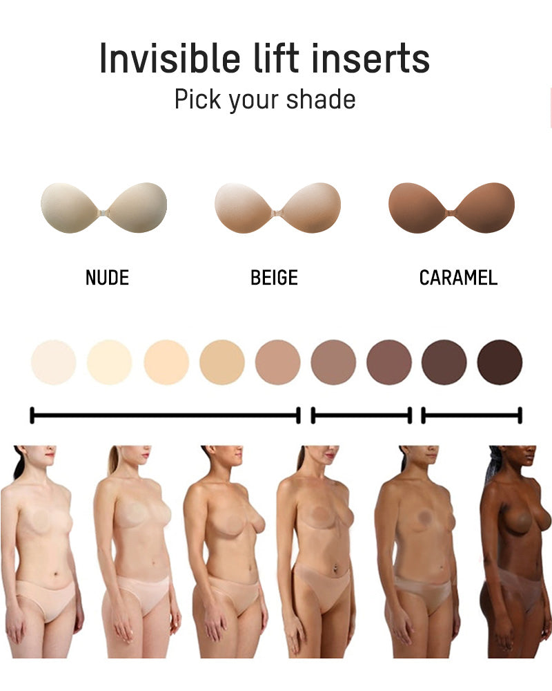 Sujetador Push-Up Invisible Adhesivo con Cierre Frontal (2 Pares)