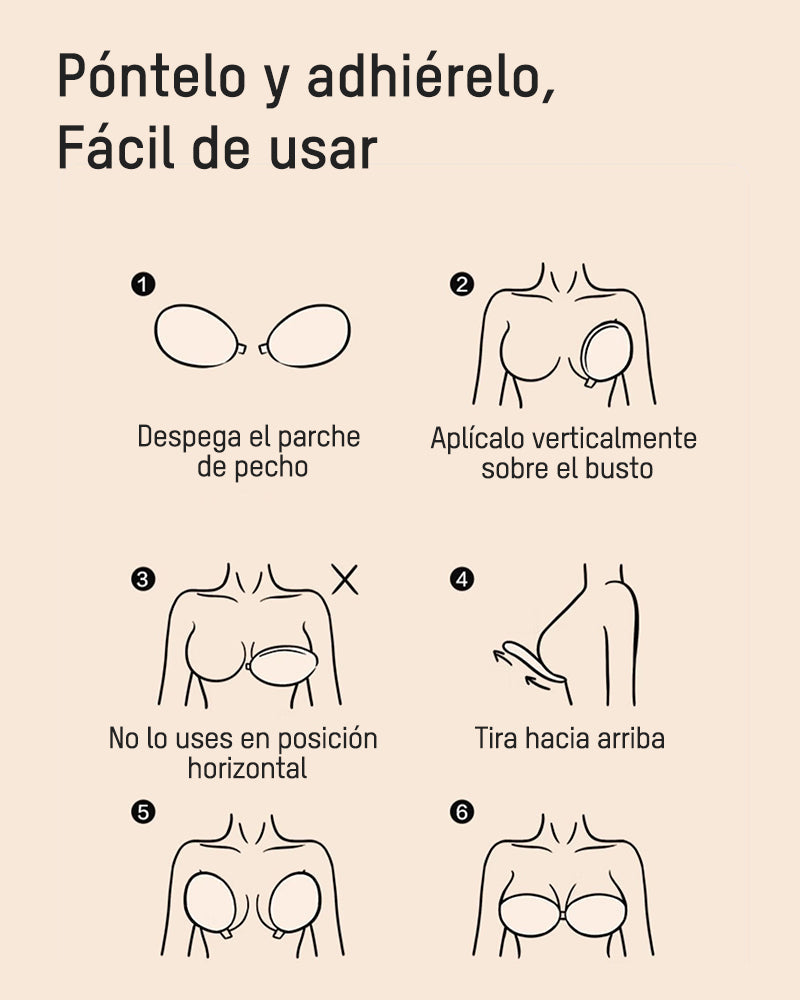 Sujetador Push-Up Invisible Adhesivo con Cierre Frontal (2 Pares)