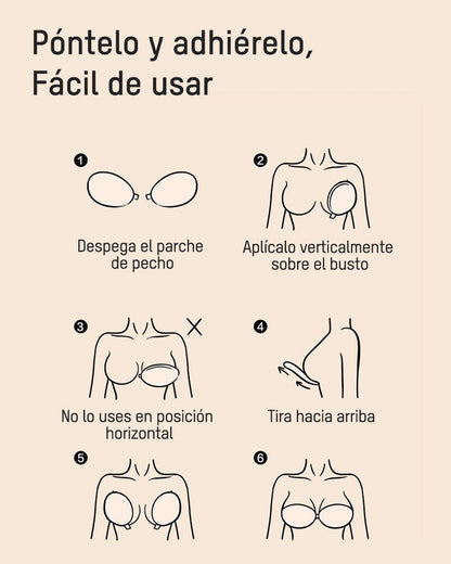 Sujetador Push-Up Invisible Adhesivo con Cierre Frontal (2 Pares)