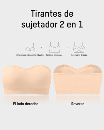 Brasier strapless sin varilla, sin costuras y antideslizante