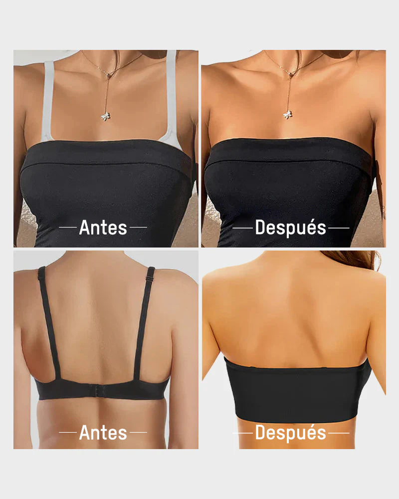 Brasier strapless sin varilla, sin costuras y antideslizante