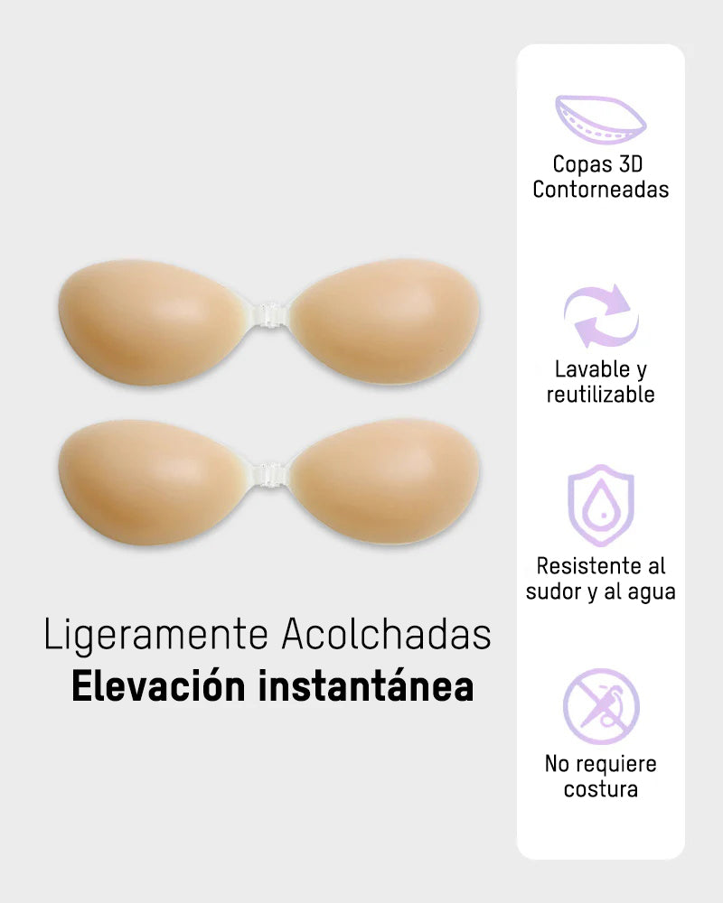 Sujetador Invisible Autoadhesivo de Silicona con Cierre Frontal (2 Pares)