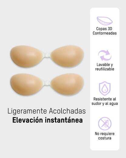 Sujetador Invisible Autoadhesivo de Silicona con Cierre Frontal (2 Pares)