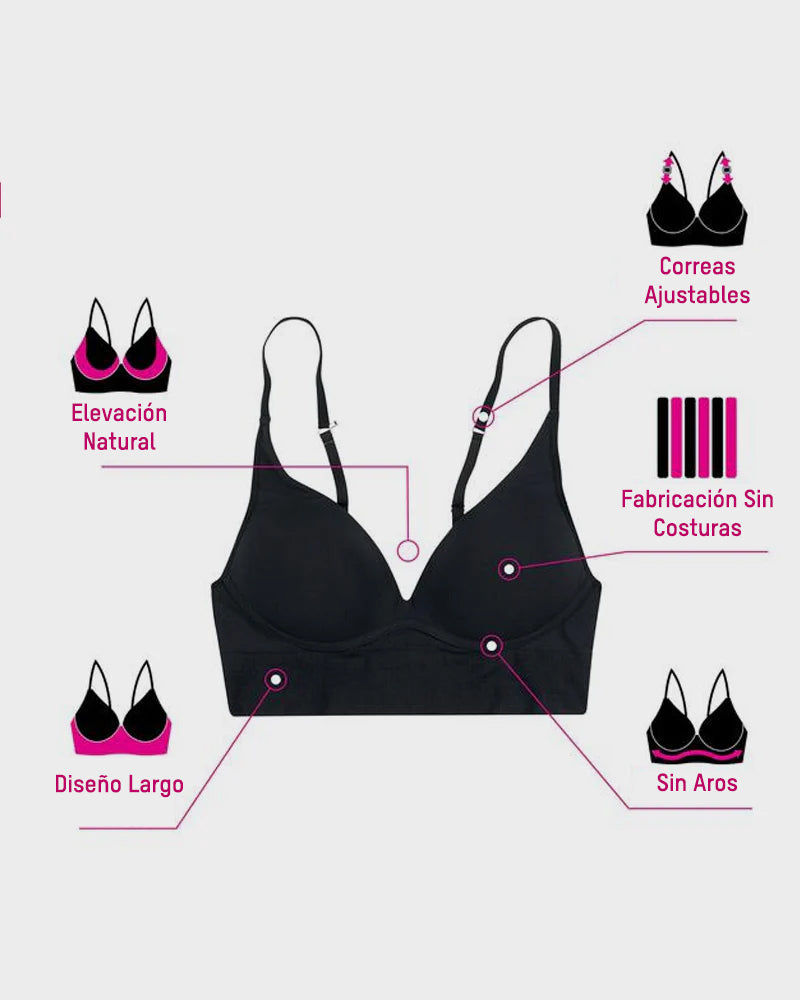 Bralette sin Aros con Realce de Escote Profundo