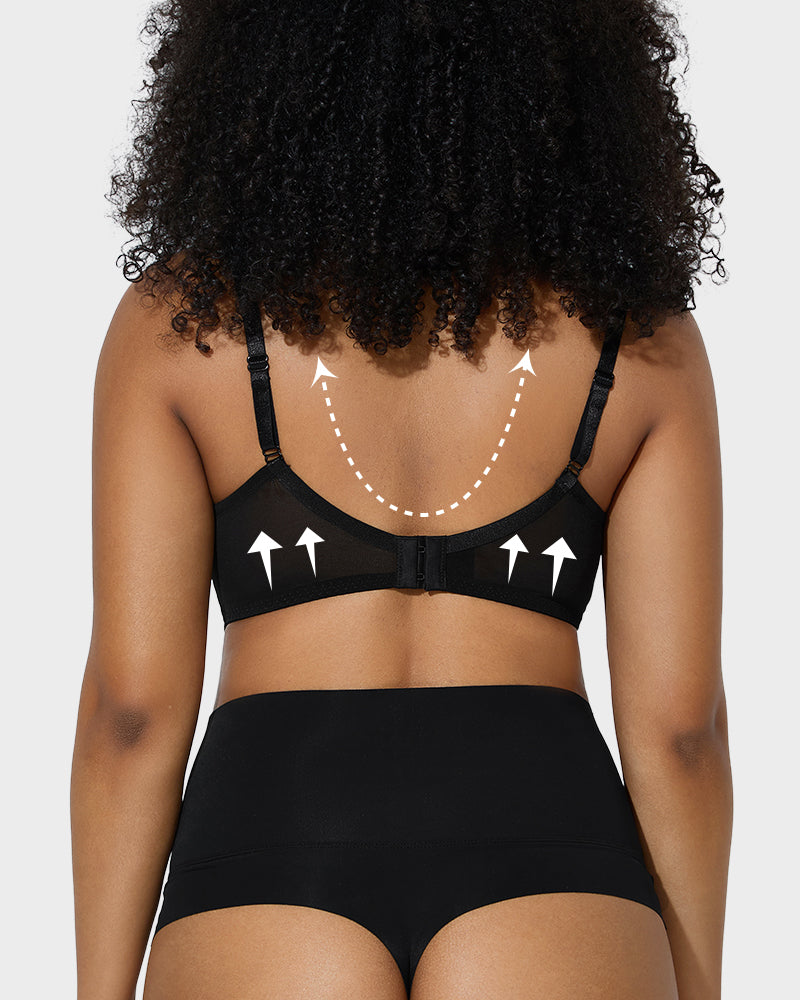 Sujeta Senos de Encaje con Cobertura Total y Efecto Minimizador