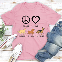 Peace Love Dog Pattern  - Personalized Custom Unisex T-shirt