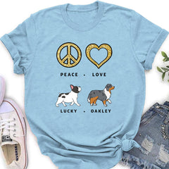 Peace Love Dog Pattern - Personalized Custom Women's T-shirt