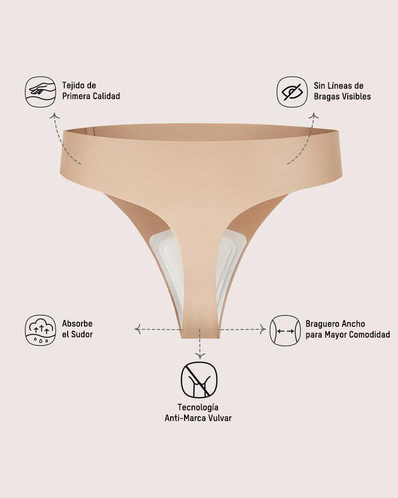 Tanga Sin Costuras con Protección Antimarcas (Paquete de 5)
