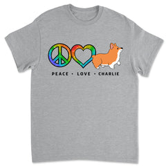 Peace Love Dog Pattern  - Personalized Custom Unisex T-shirt