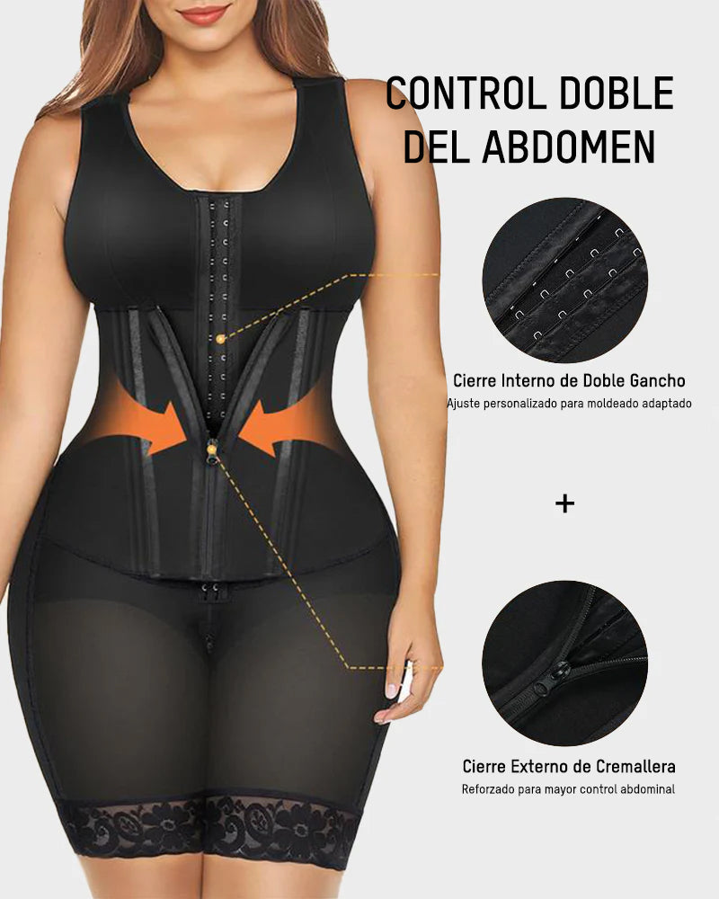Faja Colombiana de Cuerpo Completo con Doble Control de Abdomen