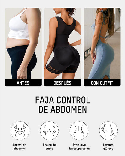 Faja Moldeadora con Control de Abdomen, Tirantes Anchos y Levanta Glúteos