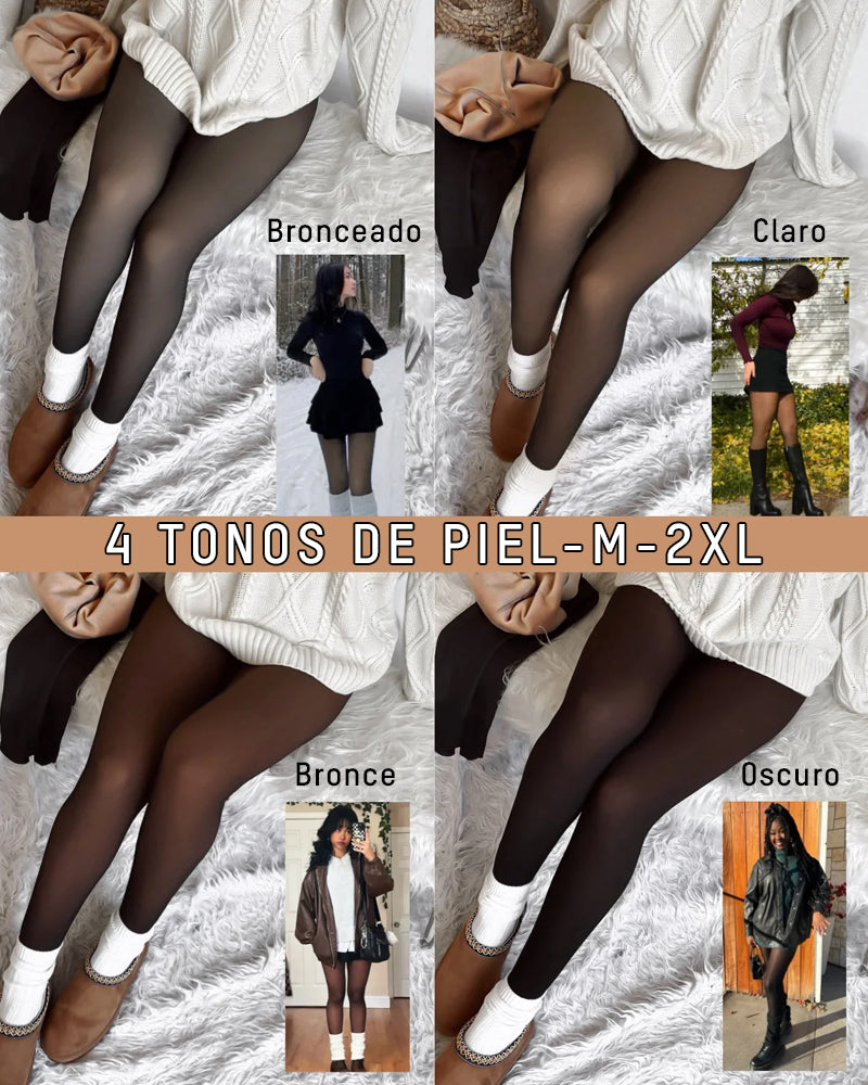 Medias Térmicas Mujer Afelpadas Translúcidas, Cómodas y Elástico, Para Clima Frío