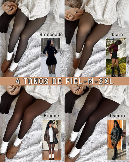 Medias Térmicas Mujer Afelpadas Translúcidas, Cómodas y Elástico, Para Clima Frío