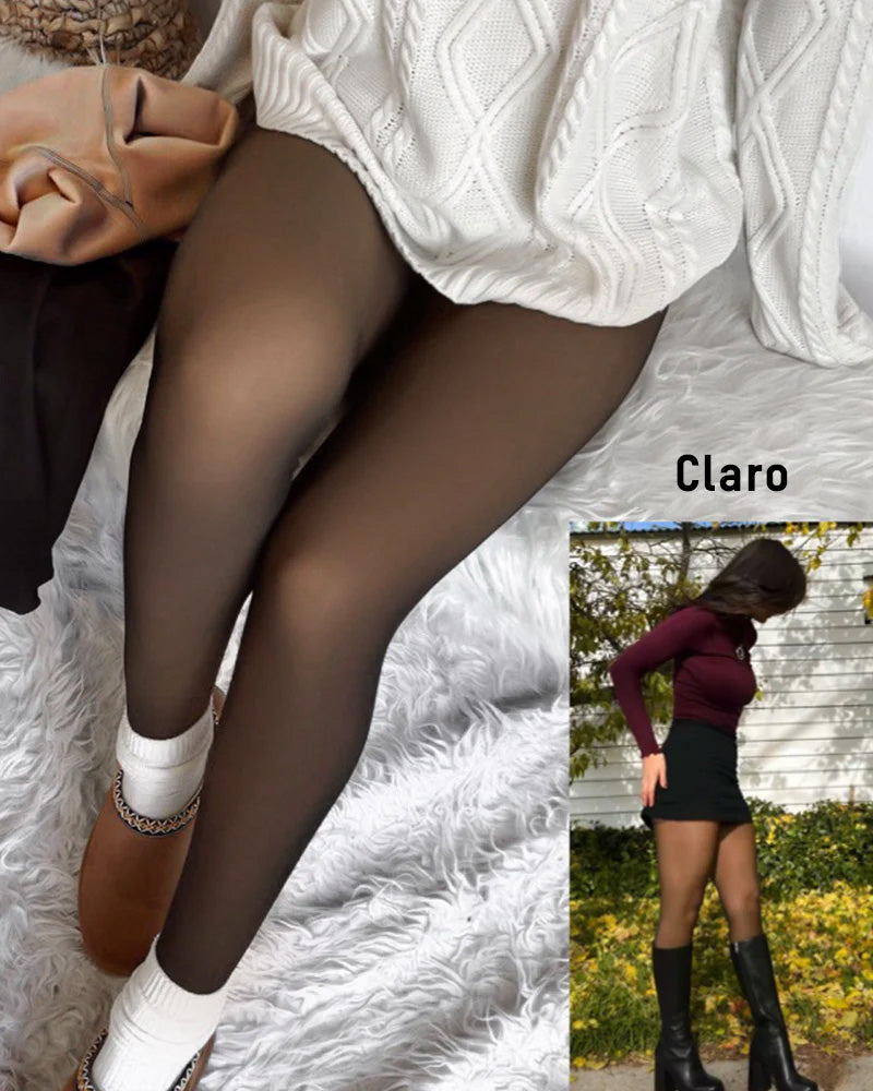 Medias Térmicas Mujer Afelpadas Translúcidas, Cómodas y Elástico, Para Clima Frío