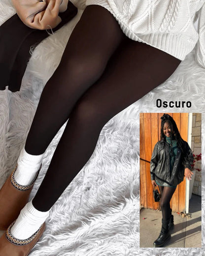 Medias Térmicas Mujer Afelpadas Translúcidas, Cómodas y Elástico, Para Clima Frío