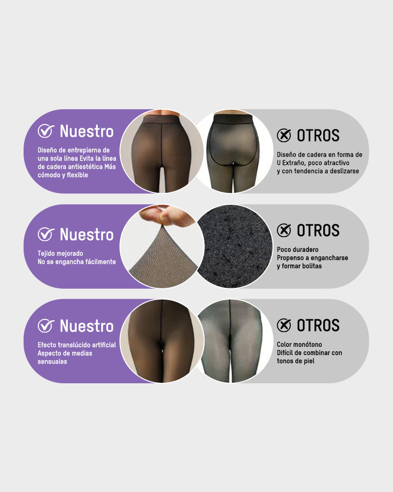 Medias Térmicas Semitransparentes de Costura Única