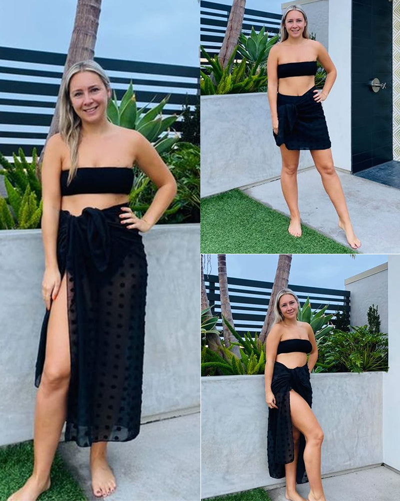 Side Tie Midi Sarong Long Sheer Cover Ups