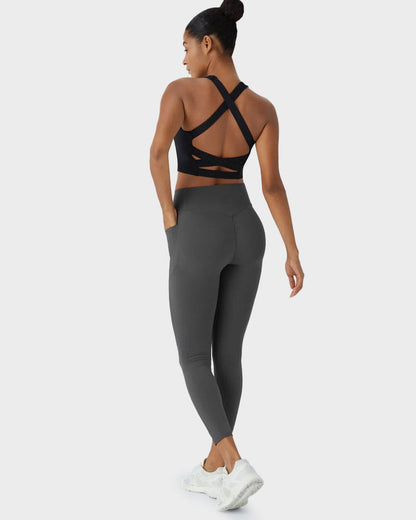 Leggings Deportivos con Control de Abdomen, Levantamiento de Glúteos y Bolsillos
