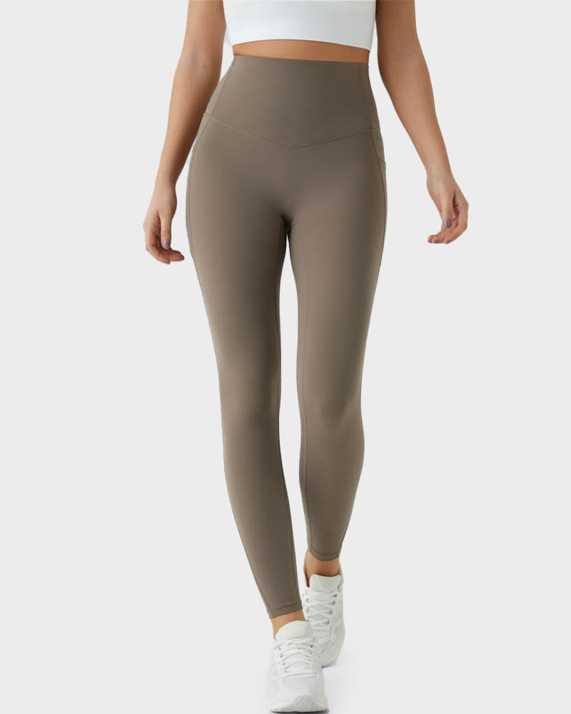 Leggings Deportivos con Control de Abdomen, Levantamiento de Glúteos y Bolsillos