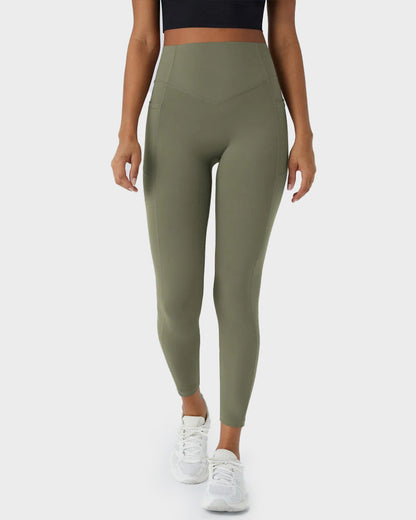 Leggings Deportivos con Control de Abdomen, Levantamiento de Glúteos y Bolsillos