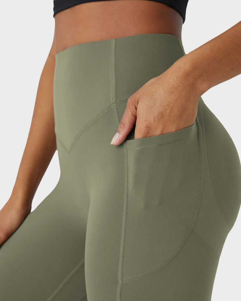 Leggings Deportivos con Control de Abdomen, Levantamiento de Glúteos y Bolsillos