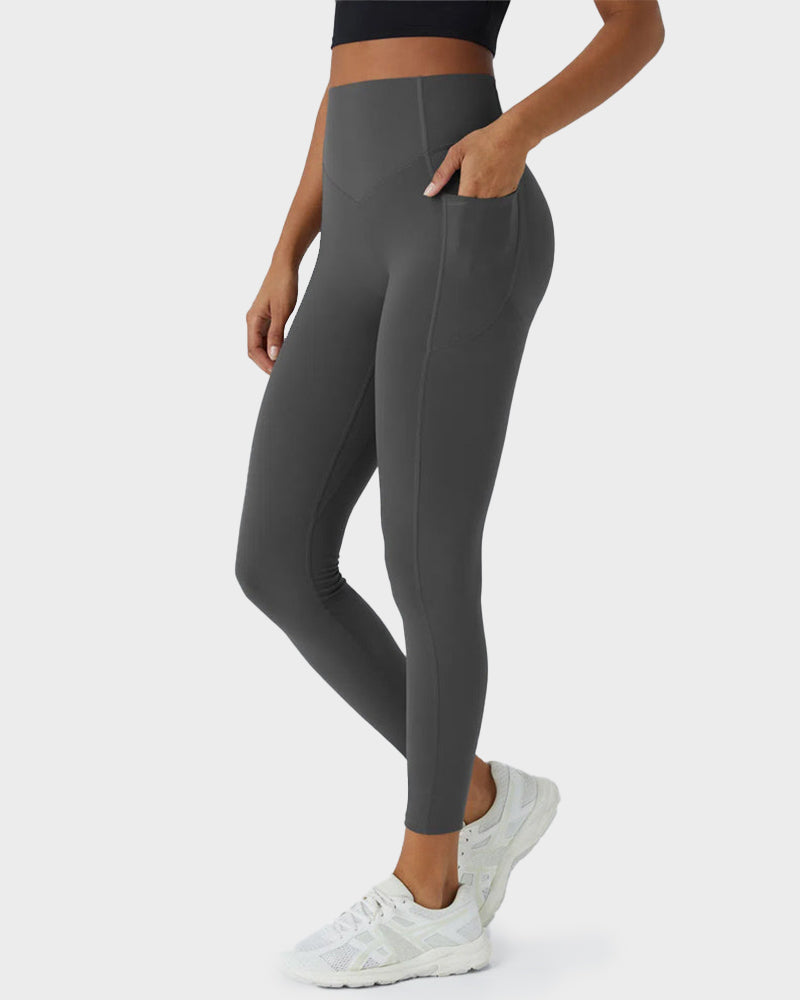 Leggings Deportivos con Control de Abdomen, Levantamiento de Glúteos y Bolsillos