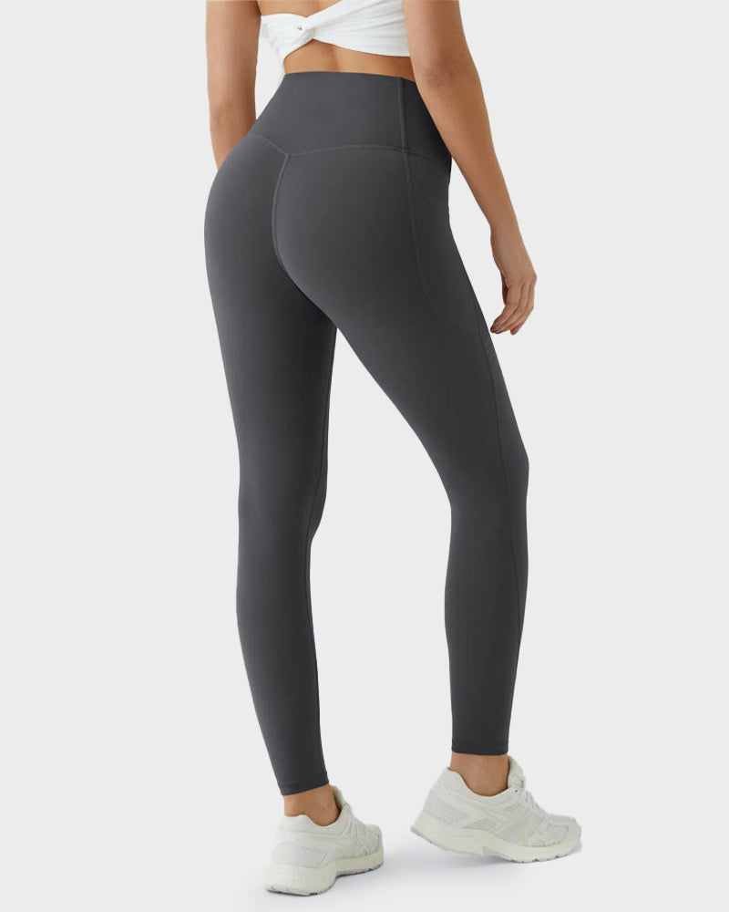 Leggings Deportivos con Control de Abdomen, Levantamiento de Glúteos y Bolsillos