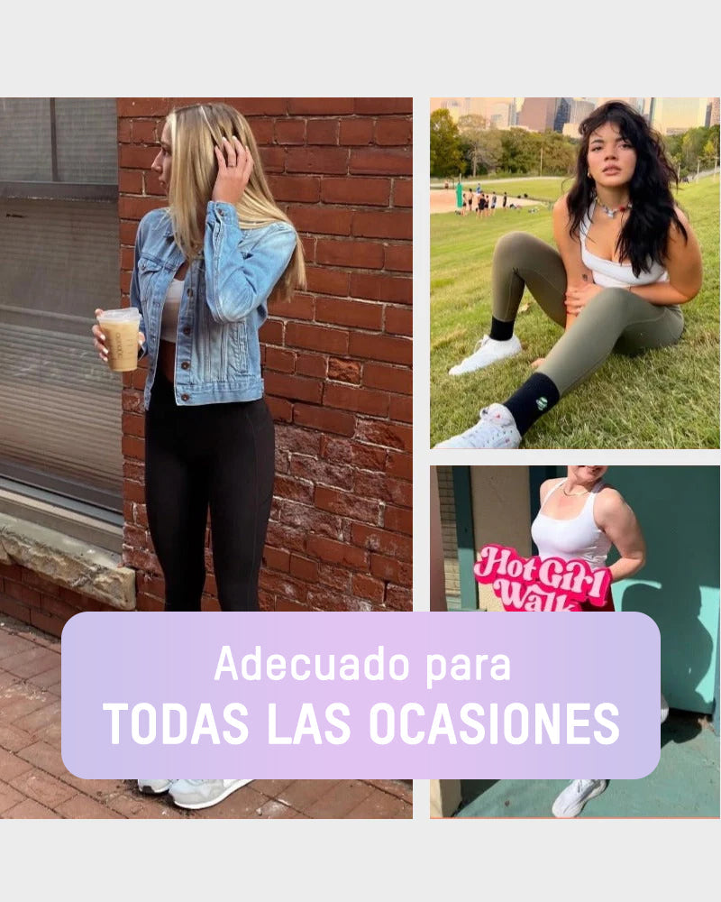 Leggings Deportivos con Control de Abdomen, Levantamiento de Glúteos y Bolsillos