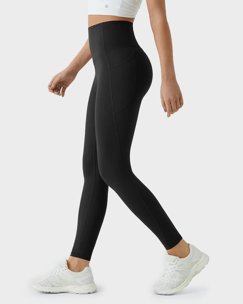 Leggings Deportivos con Control de Abdomen, Levantamiento de Glúteos y Bolsillos
