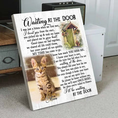 Personalized Cat Loss Gifts, Custom Memorial Cat Wall Art, Cat Memorial Gifts, Waiting At The Door