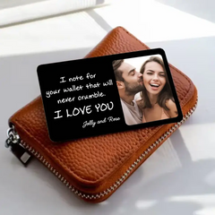 Carry This So I‘ll Always Be There Custom Photo Wallet Keepsake Personalized Metal Wallet Card