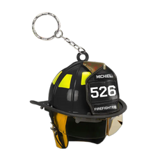 Firefighter's Helmet Personalized Keychain