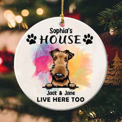 Personalized Dog ang Family Circle Ornament