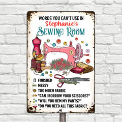 Indoor Decor Sewing Room Metal Sign