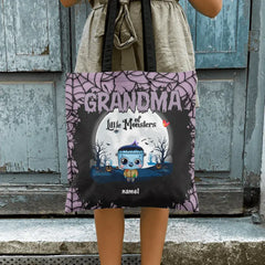 Grandma Of Little Monsters - Personalized Custom Tote Bag - Halloween Gift For Grandma, Mom