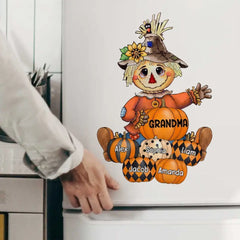 Fall Seasons, Pumpkin Grandma-Mom Personalized Sticker Decal and Fridge Magnet