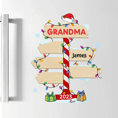 Grandma Christmas Post Sign - Personalized Custom Decal - Christmas, Mother's Day Gift For Grandma, Mom, Family Members