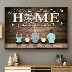 What We Love Most About Our Home - Family Gift - Personalized Custom Poster