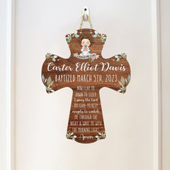 Baptism Gifts For Boys I Pray The Lord - Personalized Wood Sign